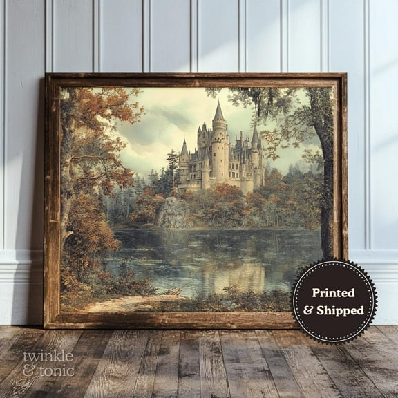 PosterArt Vintage Renaissance Castle Art Print Medieval Wall Décor Dark Academia Poster Antique Moody Architecture, 8x12 UNFRAMED