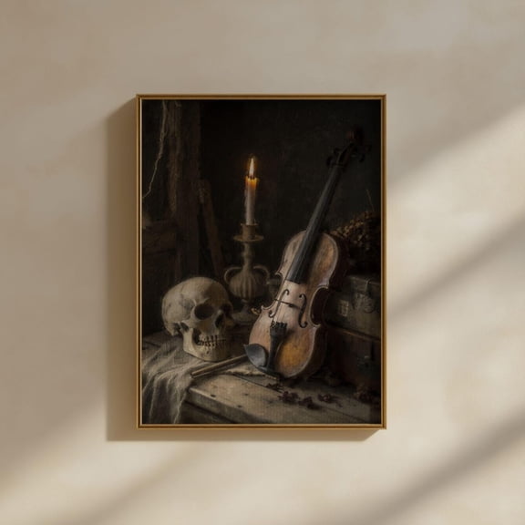 PosterArt Vintage Skull Poster Wall Art Print Spooky Home Decor Scary Printable Wall Art Home Decor, Size 12x18 UNFFRAMED