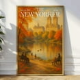thumbnail image 1 of PosterArt Warm Fall City Park Poster, Vintage New Yorker Cover Printable, Retro Cozy Living Room Wall Art Decor, 12x18 UNFRAMED, 1 of 3