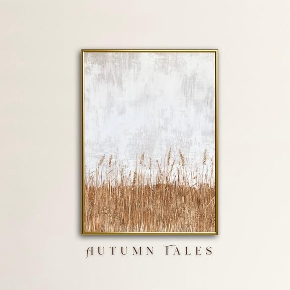 PosterArt Wheat Field Poster Wall Art Minimalist Fall Print Moody Countryside Landscape Rustic Harvest Cottagecore Decor, 8x12 UNFRAMED