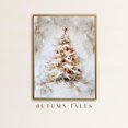 thumbnail image 1 of PosterArt White Winter Holiday Tree Poster Wall Art Abstract Minimalist Winter Print Red and Gold Ornament Holiday Decor, 8x12 UNFRAMED, 1 of 3