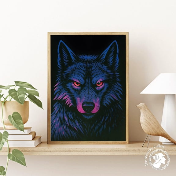 PosterArt Wolf Poster, Dark Animal Art Print, Bold Wildlife Wall Decoration, 16x24 UNFRAMED