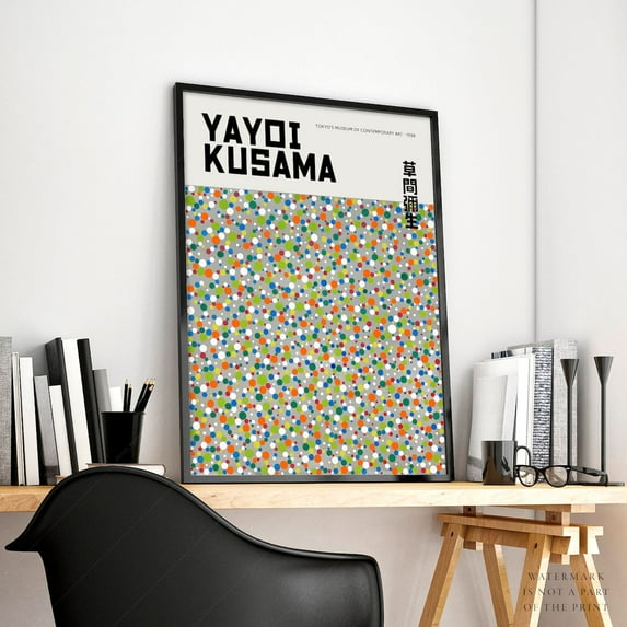 PosterArt Yayoi Kusama Dots Poster Colorful Polka Design Eclectic Modern Wall Art Teen Room Decor Vibrant Abstract Print, 16x24 UNFRAMED