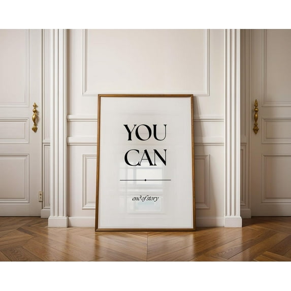 PosterArt You Can Motivational Wall Art Print for Men, Masculine Gym Decor, Office Printable Quotes, Black Poster Prints, You Can Do It Print Poster, 24x36 UNFRAMED