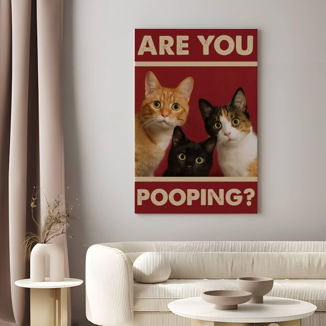 PosterArt Are You Pooping Cat Art Print, Cat Printable Bathroom Decor ...