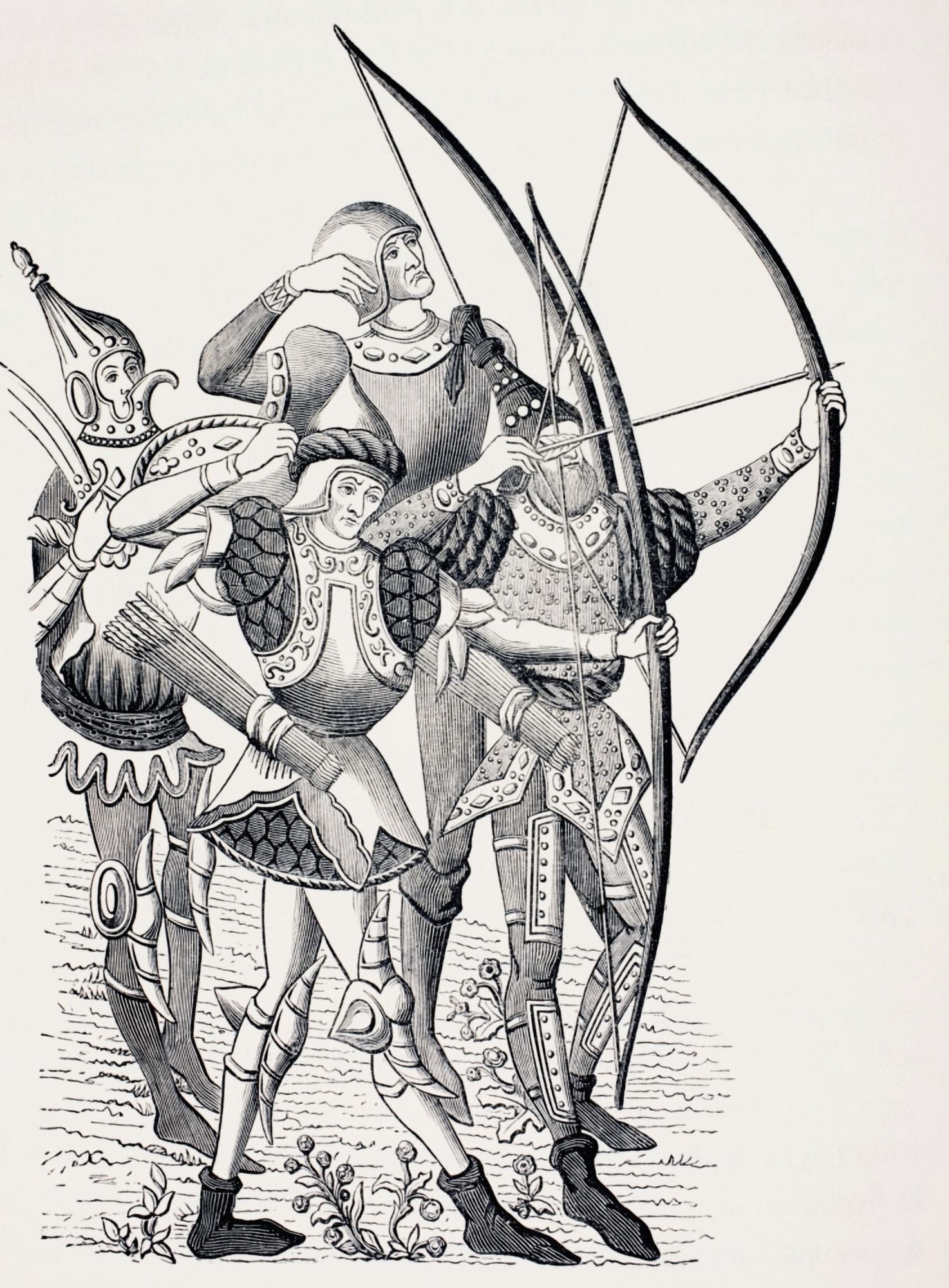 Posterazzi 15Th Century French Long Bowmen In Action From Les Artes Au Moyen Age Published Paris 1873 Canvas Art - Ken Welsh Design Pics (24 x 34)