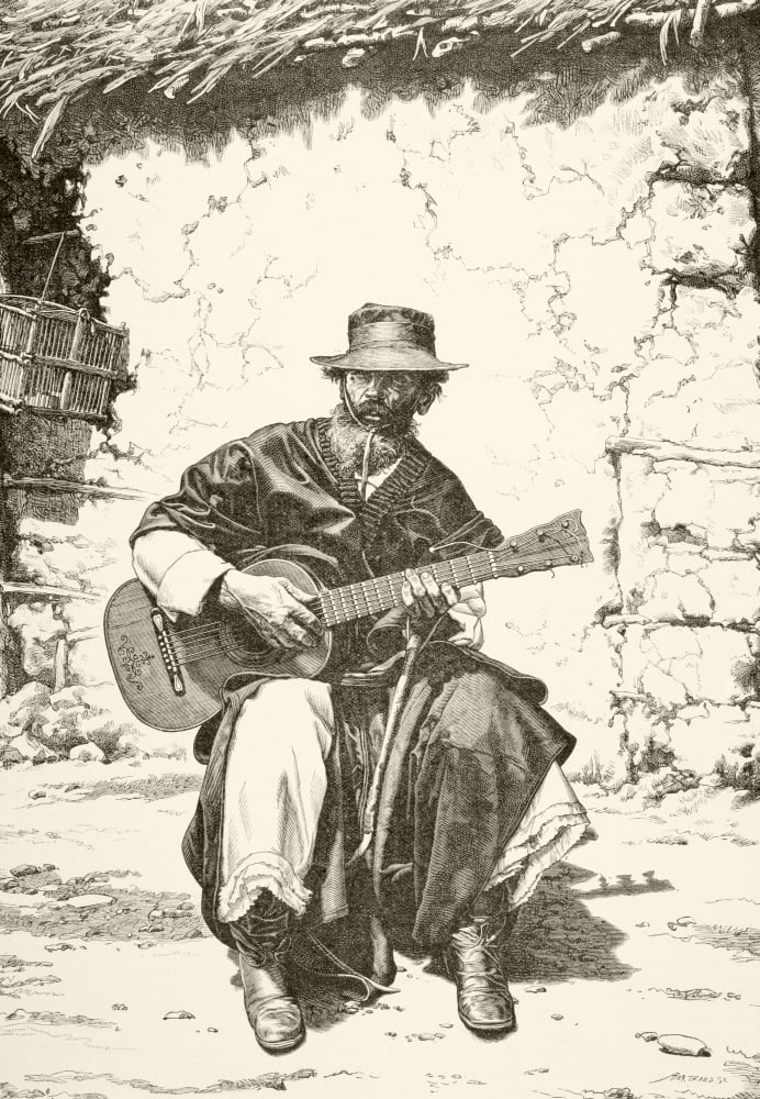 Posterazzi A 19Th Century Argentinian Gaucho Or Cowboy From A 19Th Century Illustration Canvas Art - Ken Welsh Design Pics (24 x 34)