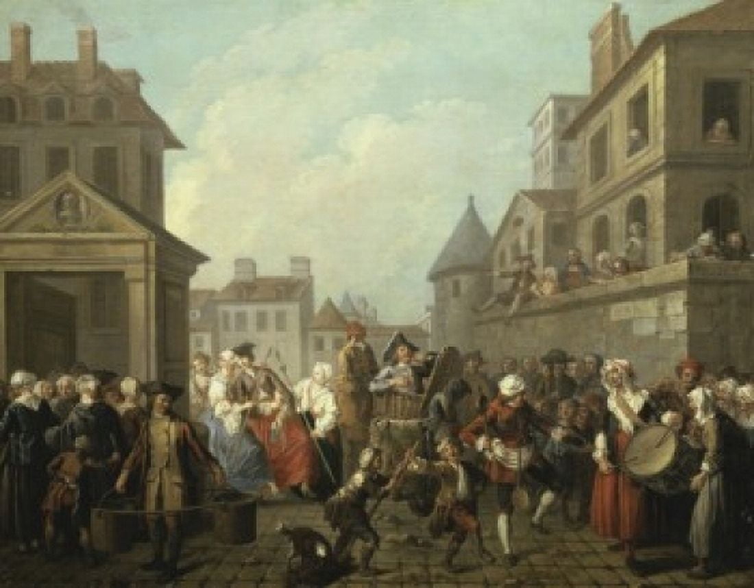 Posterazzi A Carnival in the Streets of Paris 1767 Etienne Jeaurat (1699-1789French) Musee Carnavalet Paris Canvas Art - Etienne Jeaurat (24 x 36)