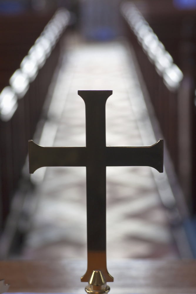 Posterazzi A Cross In Line With A Centre Aisle In A Church Staindrop Durham England Canvas Art - John Short Design Pics (24 x 38)