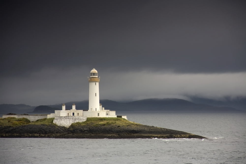 Posterazzi A Lighthouse Eilean Musdile In The Firth Of LornScotland Canvas Art - John Short Design Pics (38 x 24)
