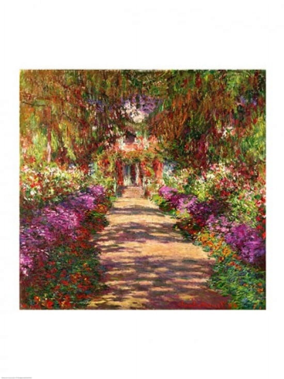 Posterazzi A Pathway in Monets Garden Giverny 1902 Canvas Art - Claude Monet (24 x 36)