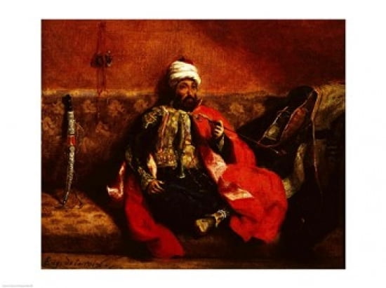Posterazzi A Turk smoking sitting on a sofa c1825 Canvas Art - Eugene Delacroix (36 x 24)