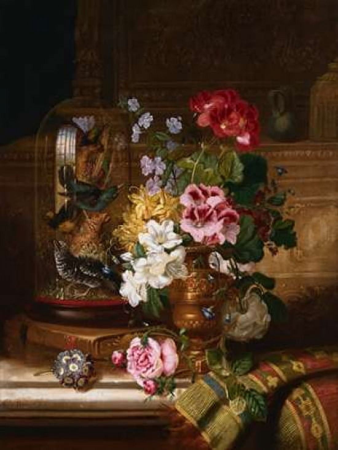 Posterazzi A Vase of Assorted Flowers Canvas Art - William John Wainwright (22 x 28)