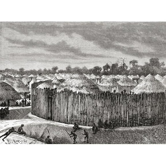 Posterazzi  A Village In Central Africa During The 19th Century From The Book Africa Pintoresca Published 1888 Poster Print