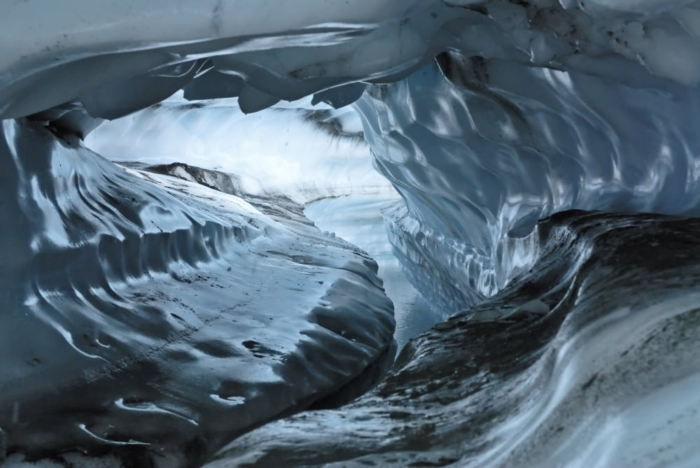 Posterazzi A Water Channel Cuts A Tunnel Through The Ice Of The Matanuska Glacier Southcentral Alaska Canvas Art - Ed Bennett Design Pics (34 x 22)