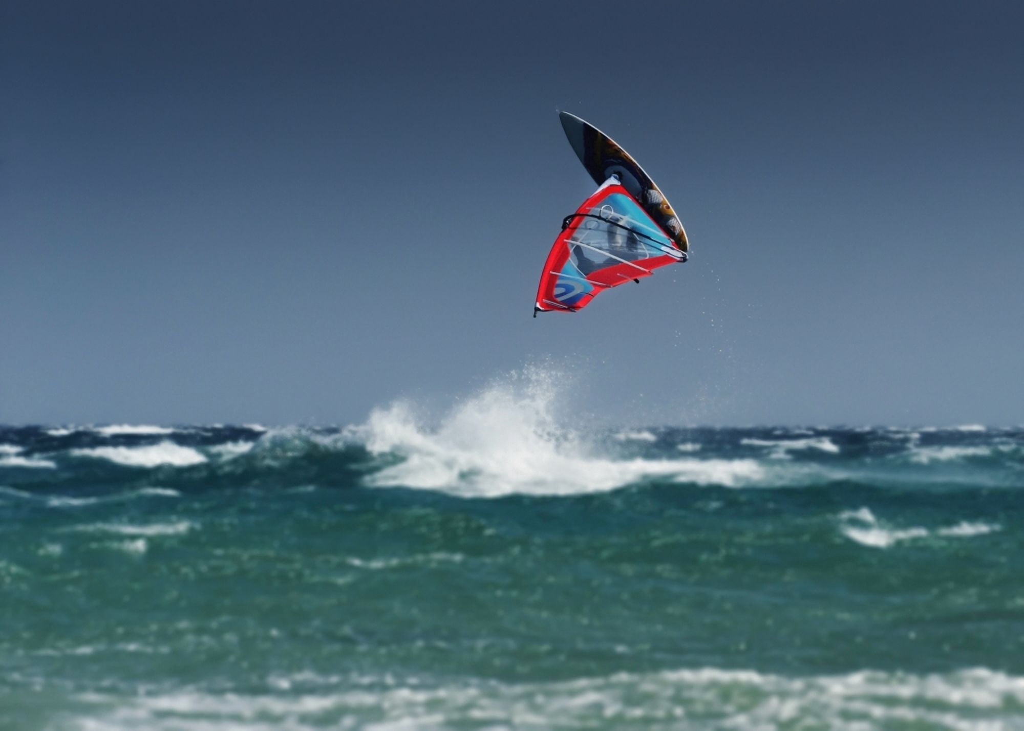 Posterazzi A Windsurfer Flips Upside Down Above The Water Off Punta Paloma Tarifa Cadiz Andalusia Spain Canvas Art - Ben Welsh  Design Pics (36 x 26)