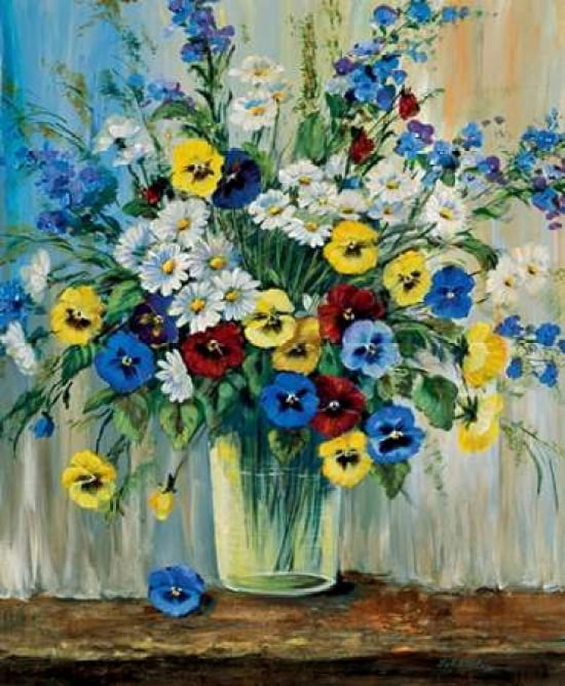 Posterazzi A vase with pansies Canvas Art - Katharina Schottler (20 x 24)