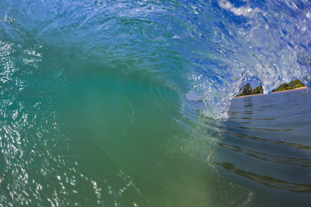 Posterazzi A wave curls into the beach in the Indian Ocean Sri Lanka Canvas Art - Dave Fleetham  Design Pics (38 x 24)