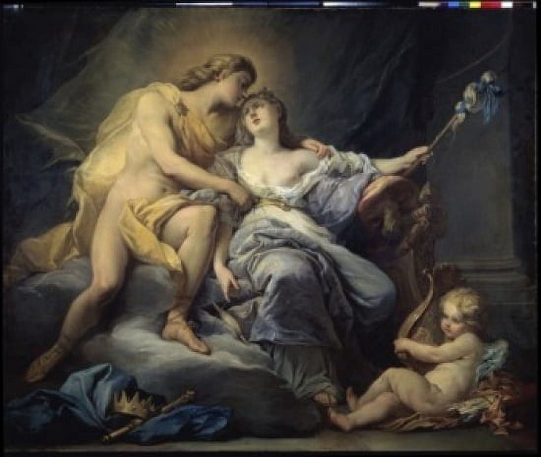 Posterazzi APOLLO CARESSES LEUKOTHEA APOLLON CARESSANT LEUCOTHOE Boizot Antoine 1702 d1782 French Musee des Beaux-Arts Tours France Canvas Art - Boizot Antoine (24 x 36)