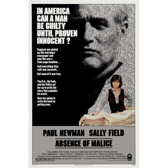 Posterazzi MOVCI6705 Absence of Malice Movie Poster - 27 x 40 in.