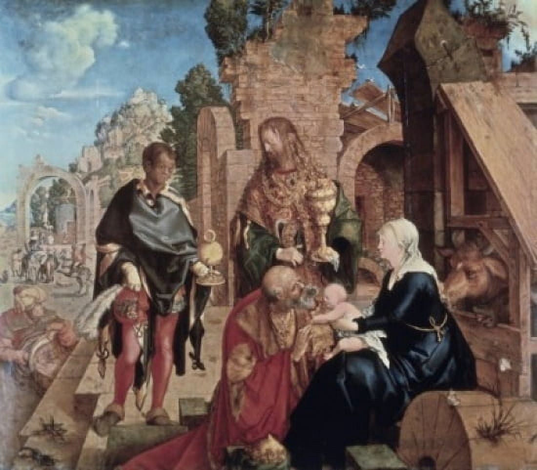 Posterazzi Adoration of the Magi 1504 Albrecht Durer (1471-1528German) Oil on Wood Panel Galleria degli Uffizi Florence Italy Canvas Art - Albrecht Durer (24 x 36)