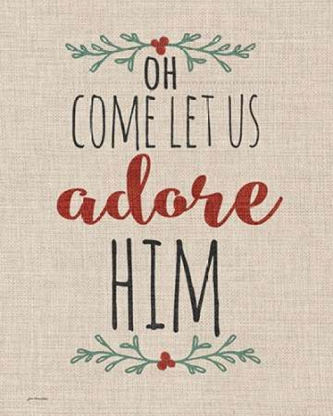 Posterazzi Adore Him Rustic Linen Canvas Art - Jo Moulton (24 x 30)