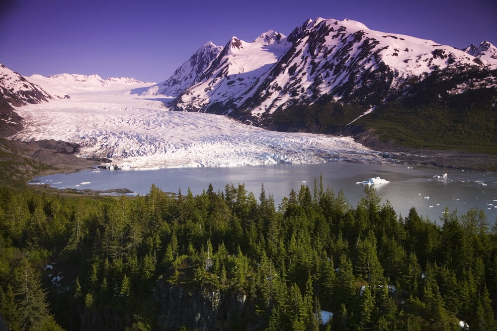 Posterazzi Aerial Of Spencer Glacier Kenai Mountains Chugach National Forest Southcentral Alaska Summer Canvas Art - Jeff Schultz Design Pics (34 x 22)