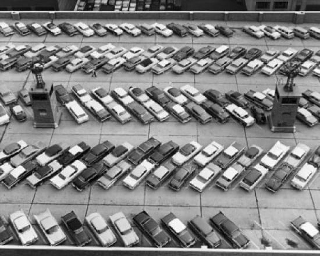 Posterazzi Aerial view of cars parked in a parking lot Port Authority Bus Terminal Manhattan New York City New York State USA Canvas Art - (24 x 36)