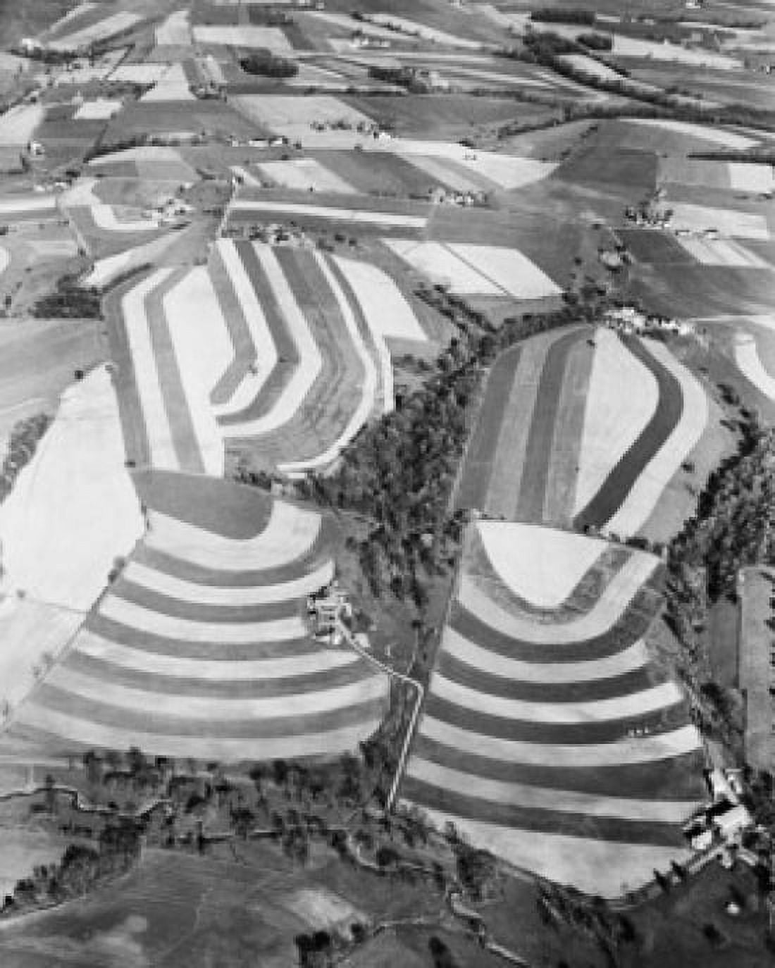 Posterazzi Aerial view of fields Lancaster County Pennsylvania USA Canvas Art - (24 x 36)