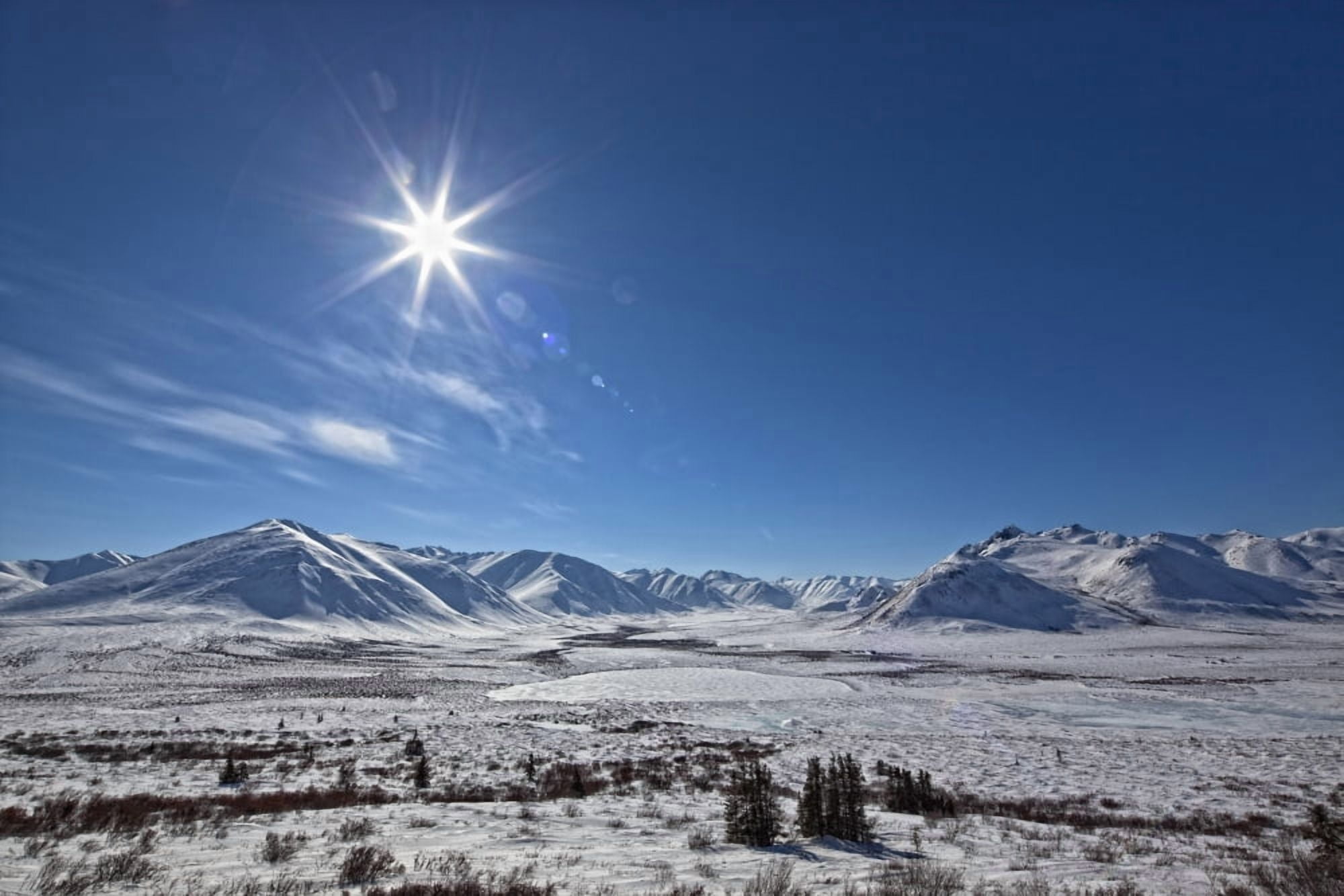 Posterazzi Afternoon Sun Along The Dempster Highway Yukon Canvas Art - Robert Postma Design Pics (34 x 22)