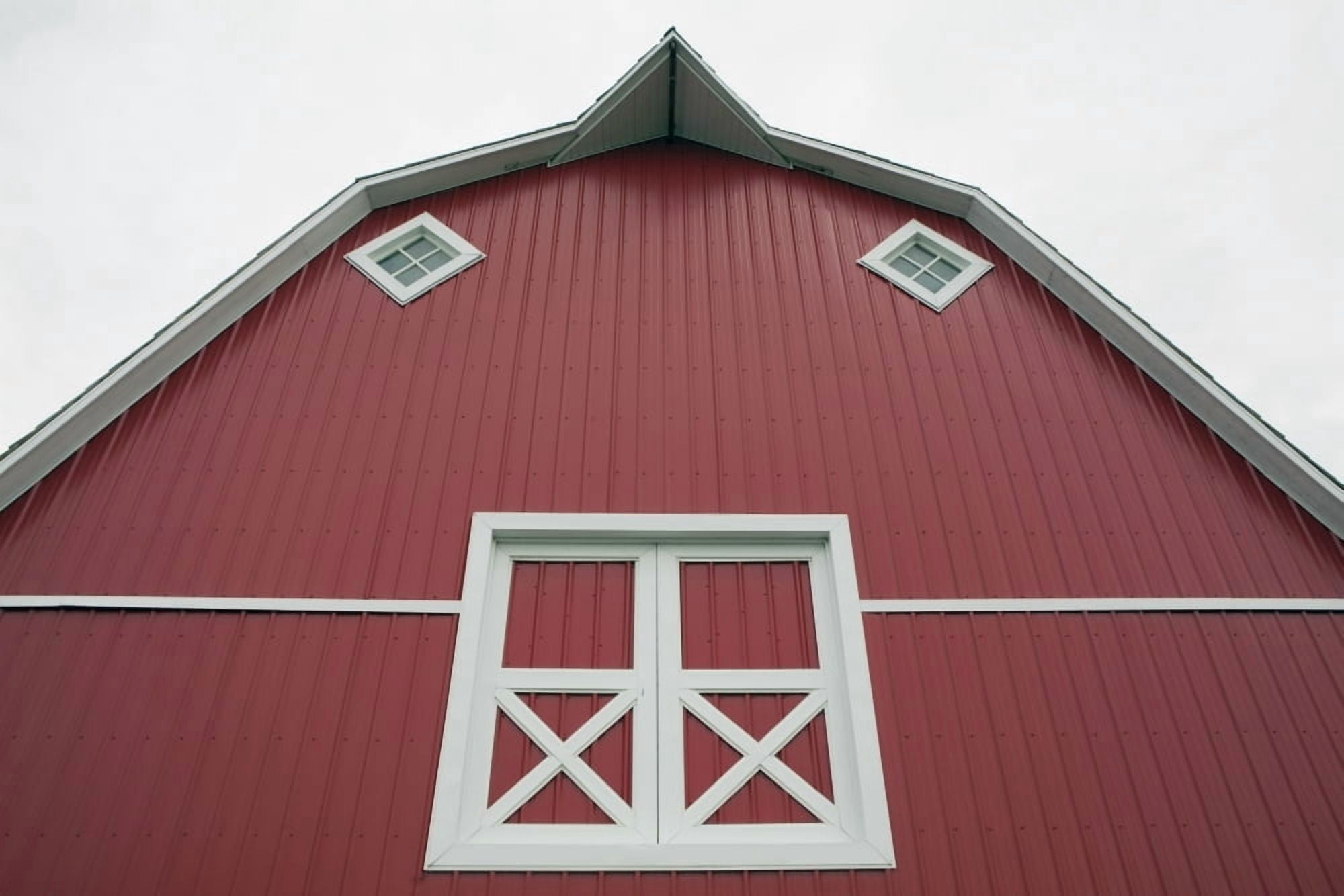 Posterazzi Alberta Canada Red Barn With White Trim Canvas Art - Michael Interisano  Design Pics (38 x 24)