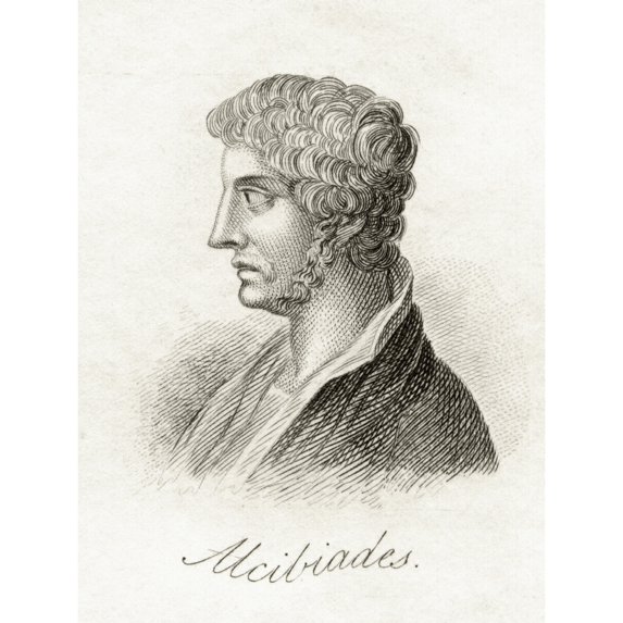 Posterazzi DPI1855457 Alcibiades Cleiniou Scambonides C450 -404 Bc Athenan Statesman Orator & General From The Book Crabbs Historical Dictionary Published 1825 Poster Print, 12 x 17