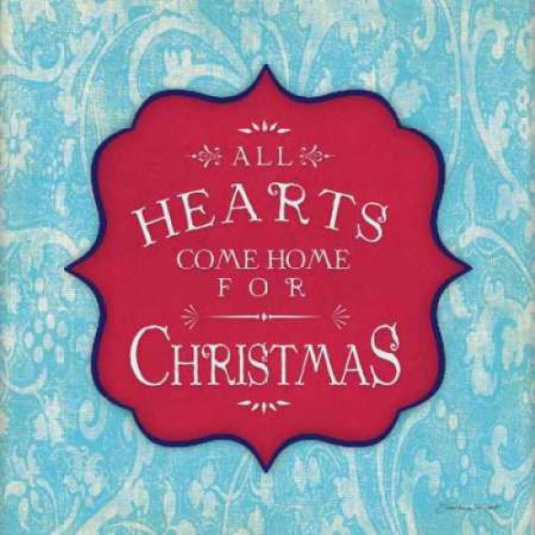 Posterazzi All Hearts - Aqua Canvas Art - Stephanie Marrott (24 x 24)