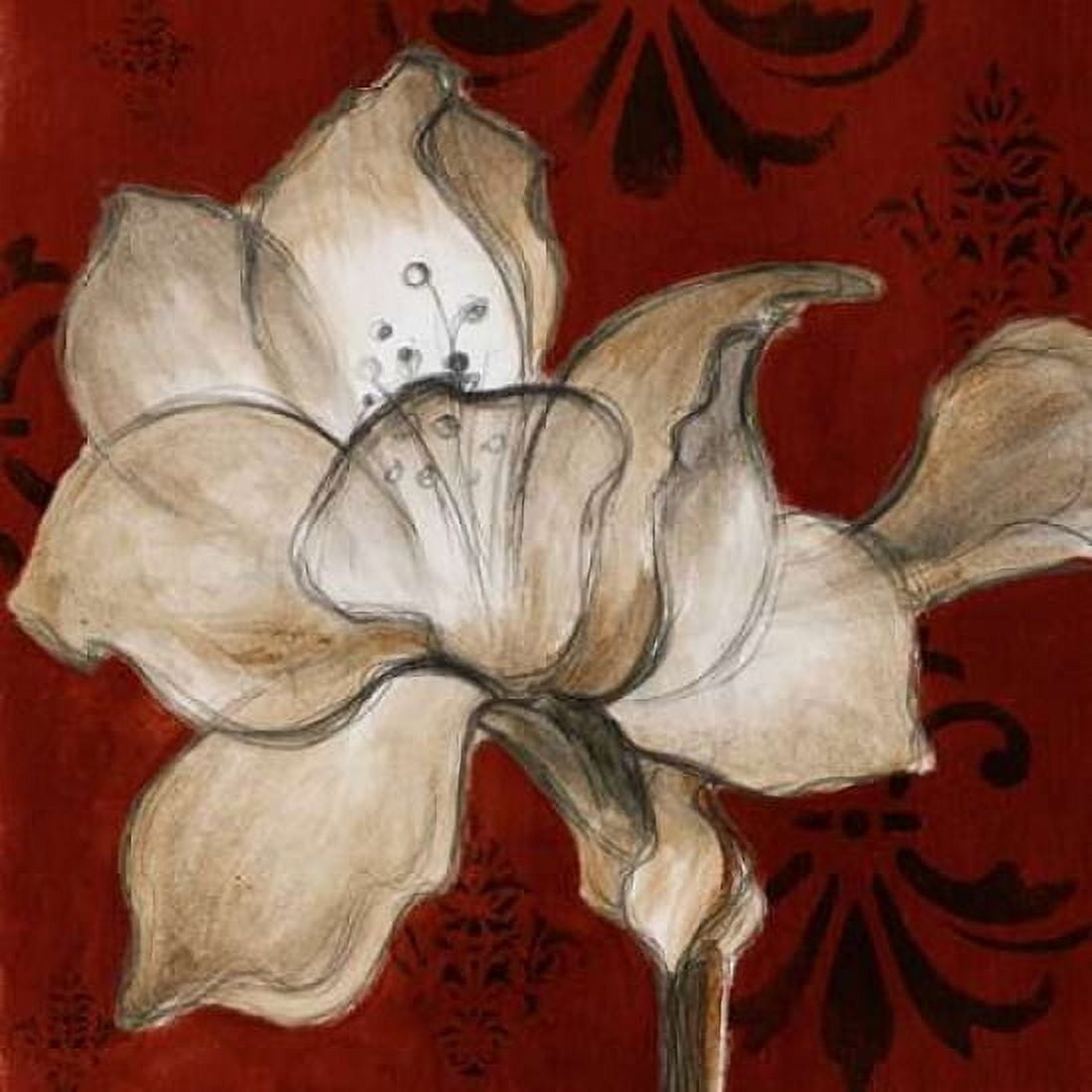 Posterazzi Amaryllis on Red II Canvas Art - Lanie Loreth (24 x 24)