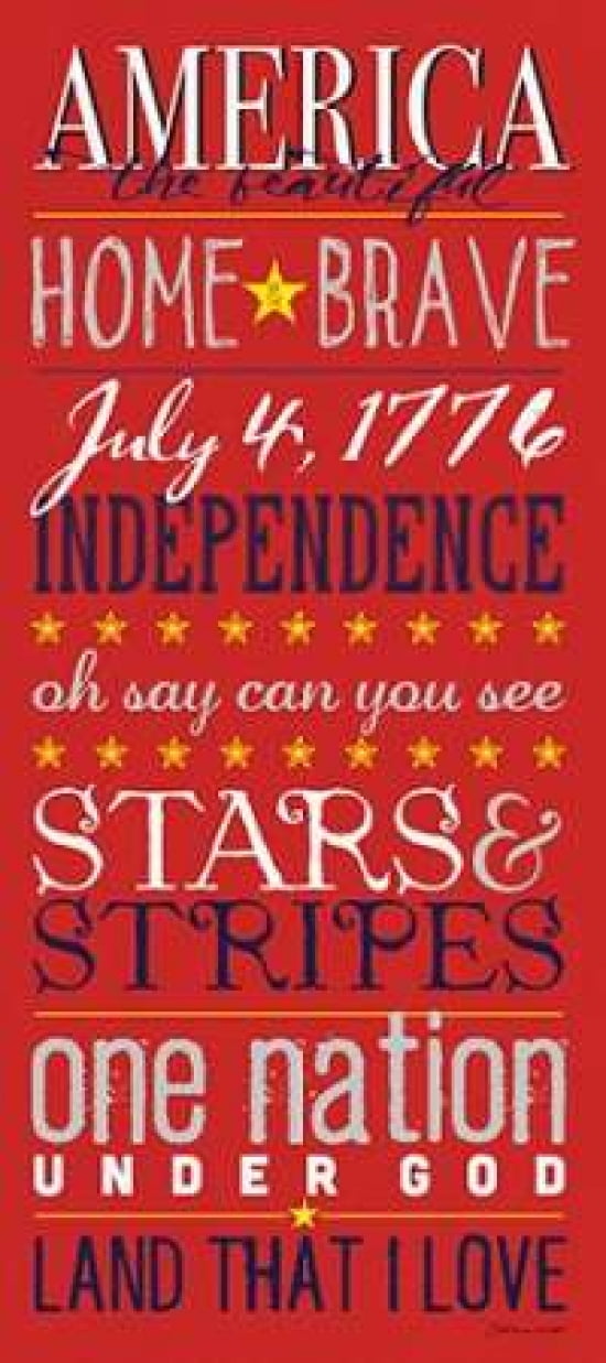 Posterazzi American Red Canvas Art - Stephanie Marrott (10 x 20)