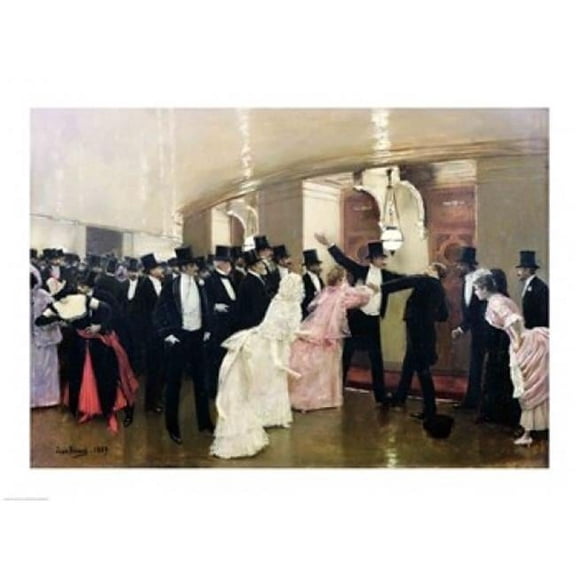 Posterazzi An Argument in The Corridors of The Opera 1889 Poster Print by Jean Beraud 24 x 18 in.