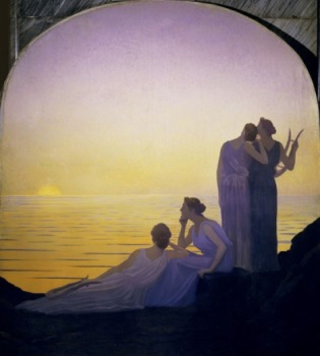 Posterazzi Ancient Night (Soir Antique) Alphonse Osbert (1857-1939French) Petit Palais Paris Canvas Art - Alphonse Osbert (24 x 36)