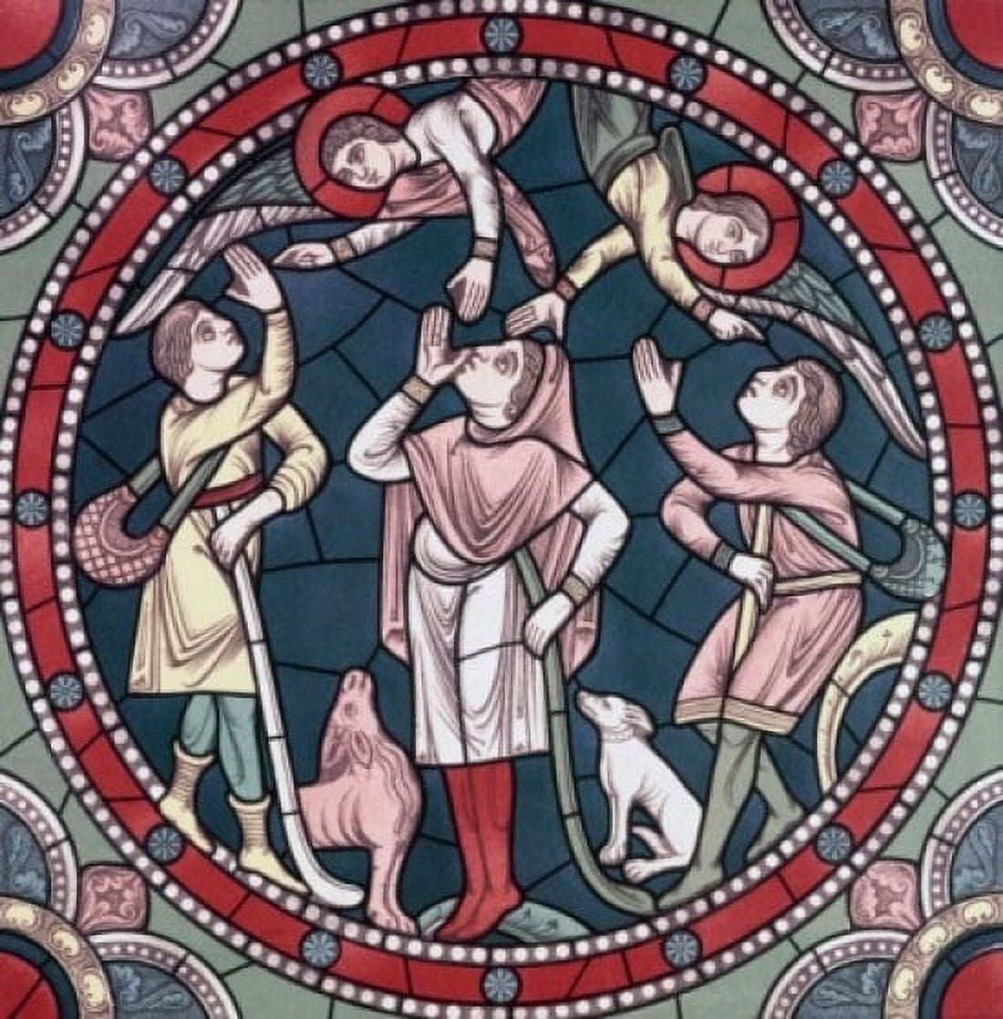 Posterazzi Angels Appear To The Shepherds 12th Century Stained Glass Chartres Cathedral France Canvas Art - (24 x 36)