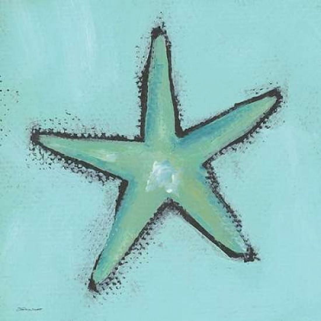 Posterazzi Aqua Blue Starfish Canvas Art - Stephanie Marrott (24 x 24)