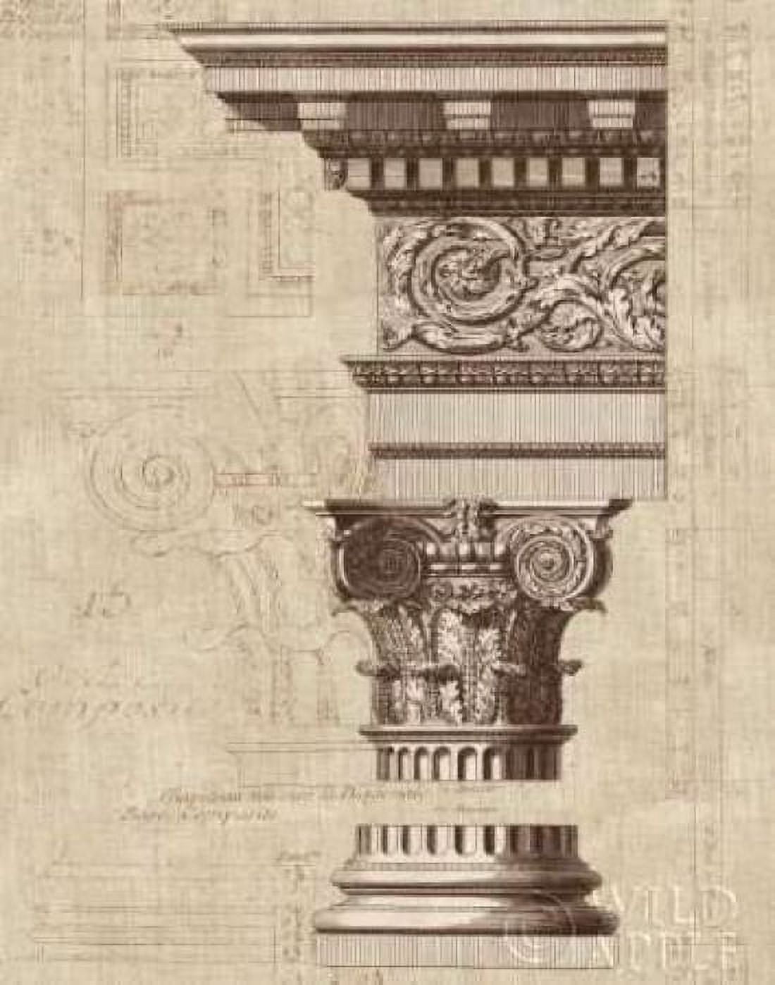 Posterazzi Architectural Rendering I Burlap Sepia Crop Canvas Art - Wild Apple Portfolio (22 x 28)