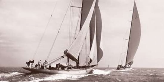 Posterazzi Astra & Shamrock V 1934 Canvas Art - Beken of Cowes (24 x 48)