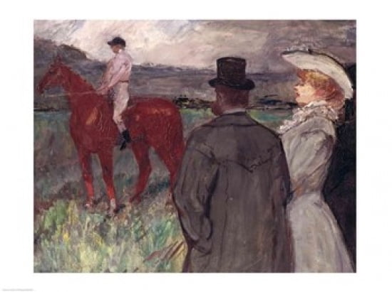 Posterazzi At the Racecourse 1899 Canvas Art - Henri de Toulouse-Lautrec (36 x 24)