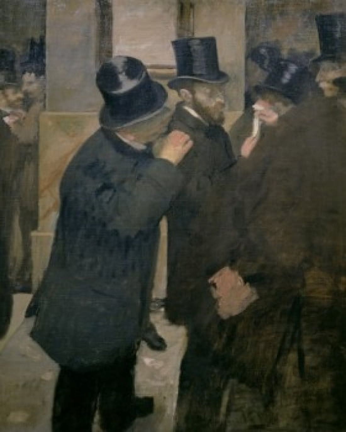 Posterazzi At the Stock Exchange ca1878-1879 Edgar Degas (1834-1917French) Oil on canvas Musee dOrsay Paris Canvas Art - Edgar Degas (24 x 36)