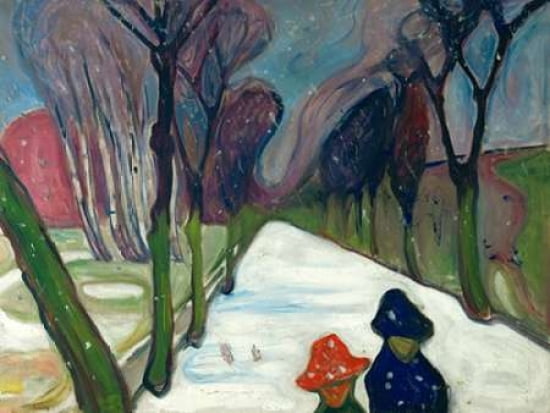 Posterazzi Avenue in the Snow Canvas Art - Edvard Munch (22 x 28)