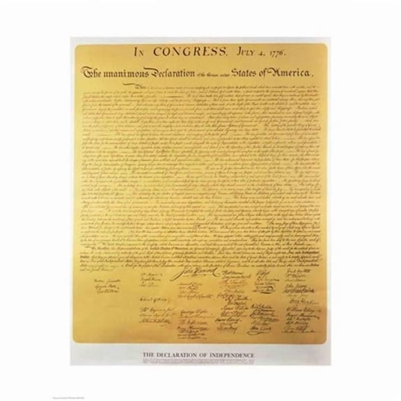 Posterazzi BALBAL10593 Declaration of Independence of The 13 United States of America of 1776 Poster Print - 18 x 24 in.