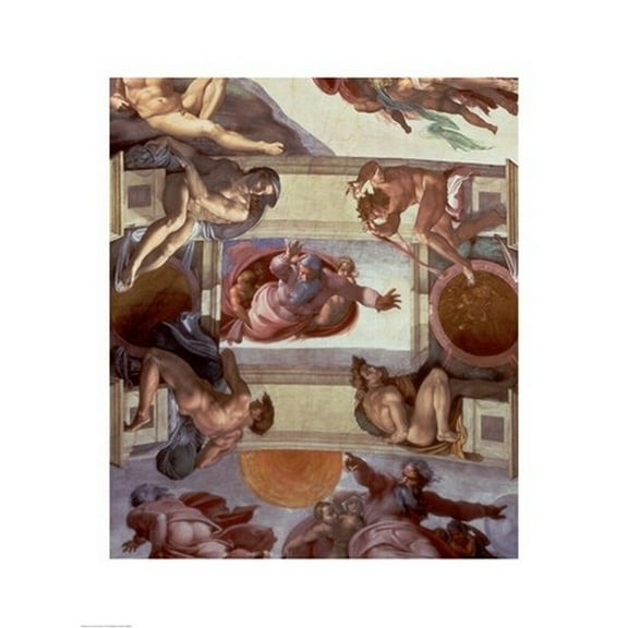 Posterazzi BALBAL148864 Sistine Chapel Ceiling 1508-12 The Separation of the Waters from the Earth 1511-12 Print by Michelangelo Buonarroti - 18 x 24 in.