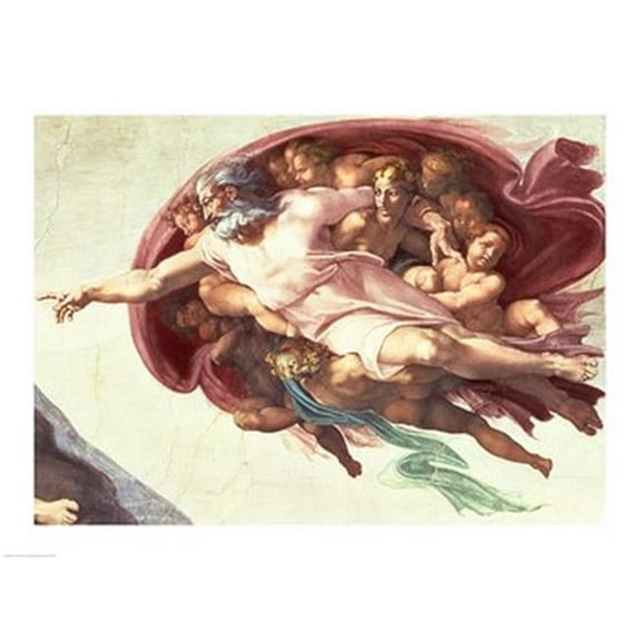 Posterazzi BALBAL148893 Sistine Chapel Ceiling The Creation of Adam Detail of God The Father 1508-12 Print by Michelangelo Buonarroti - 24 x 18 in.