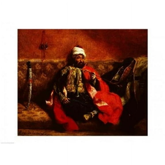 Posterazzi BALBAL15965 A Turk Smoking Sitting on A Sofa C.1825 Poster Print by Eugene Delacroix - 24 x 18 in.