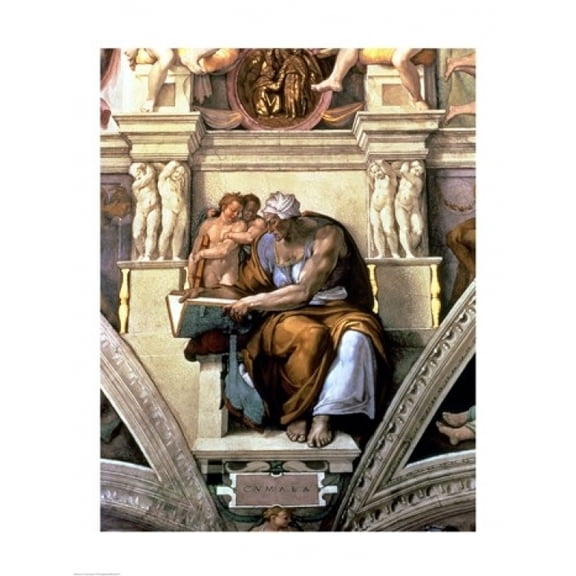 Posterazzi BALBAL183477 Sistine Chapel Ceiling Cumaean Sibyl 1510 Poster Print by Michelangelo Buonarroti - 18 x 24 in.