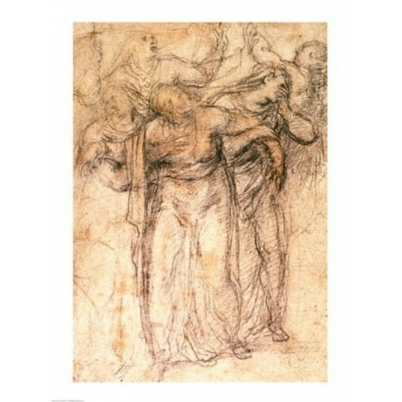 Posterazzi BALBAL191789LARGE Study of Mourning Women Poster Print by Michelangelo Buonarroti - 24 x 36 in. - Large